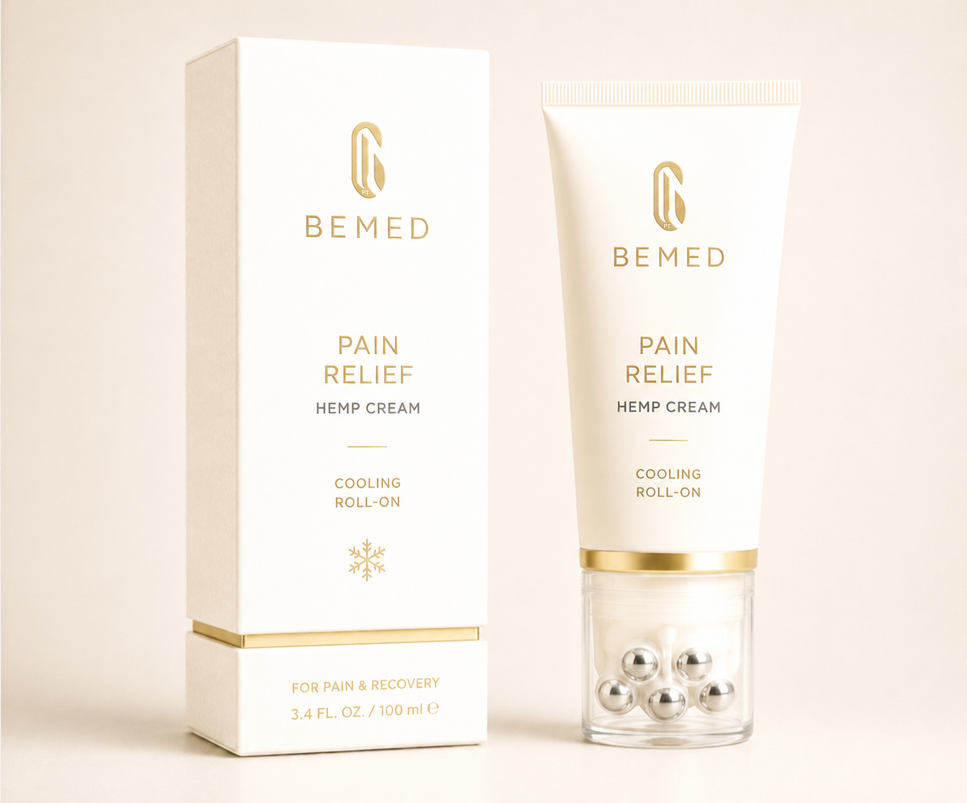Cooling Roll-On Pain Relief Cream — fast absorption, no greasy residue