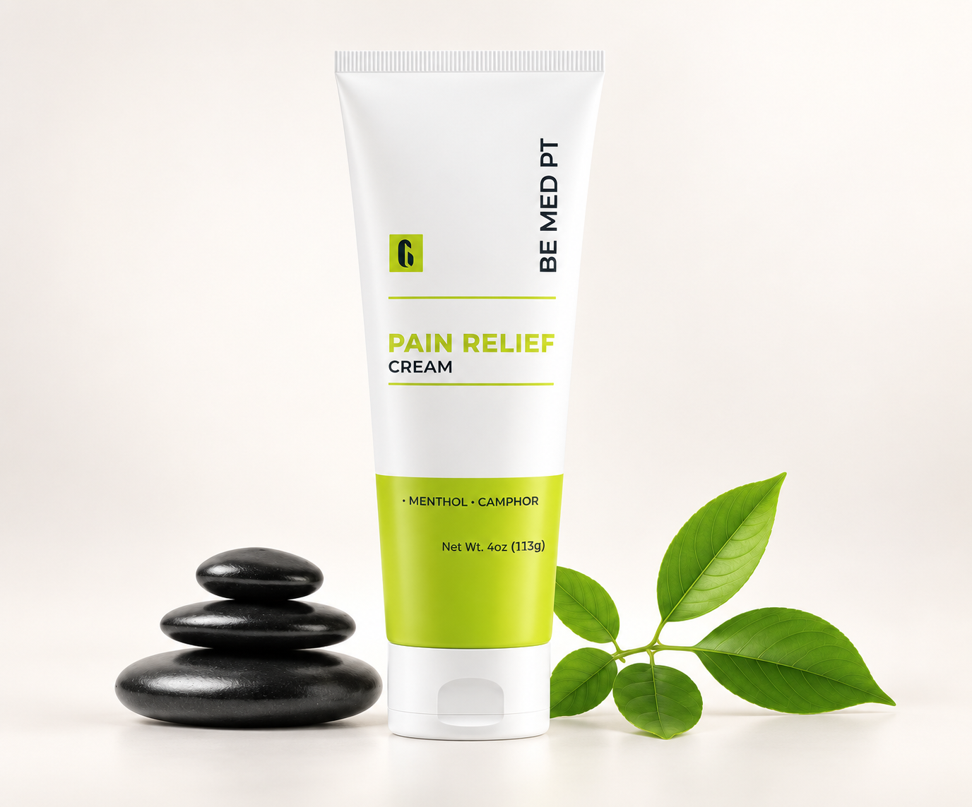 Generated image Minimalist Pain Relief Cream Spa Still Life Pain Relief Cream — fast absorption, no greasy residue